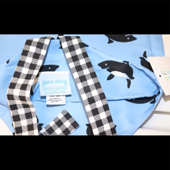 CHEZ AMI BY PATSY AIKEN BLUE SHARK ONESIE - Picture 3 of 3